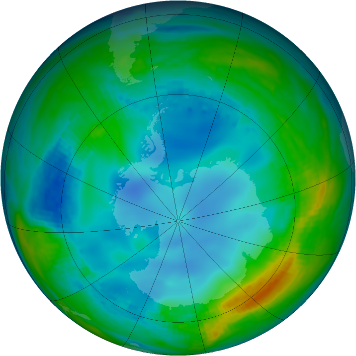 Antarctic ozone map for 21 May 1984